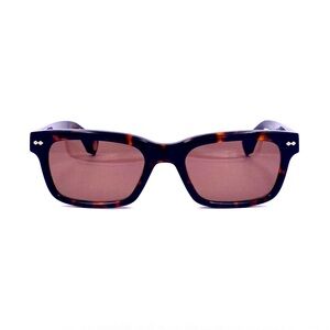 Fellini Tortoiseshell Rectangle Sunglasses by Bruno Magli. Made in Italy